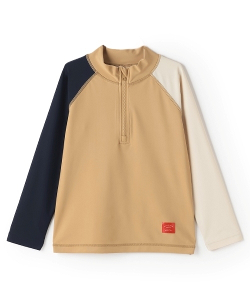 and D. petit main（アンドディープティマイン）の「【SWIM】ハーフジップラッシュガード（ラッシュガード・キッズ・ベージュ/ネイビー/ライトグレー/ライトブルー・140cm/150cm/130cm/90cm/100cm/110cm/120cm）」の7枚目の写真