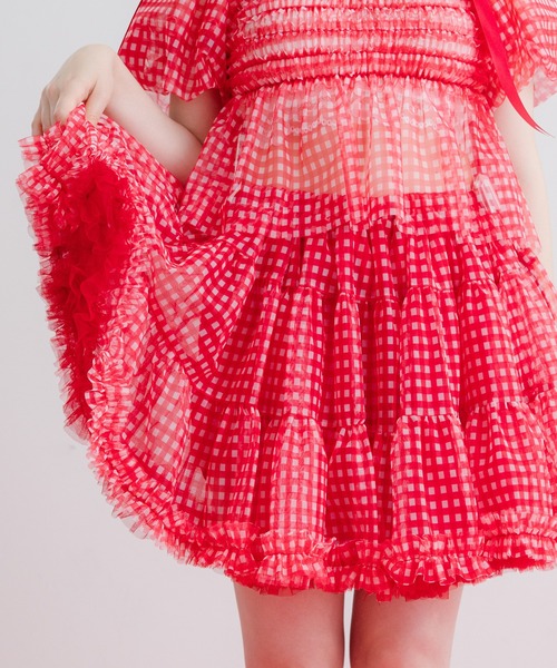 monepine（モネピネ）の「gingham check volume panier/ギンガム