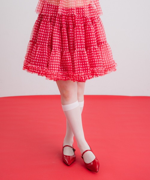monepine（モネピネ）の「gingham check volume panier/ギンガム