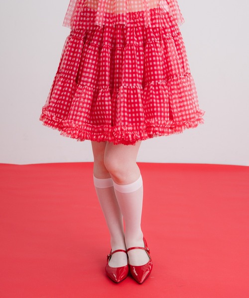 monepine（モネピネ）の「gingham check volume panier/ギンガム