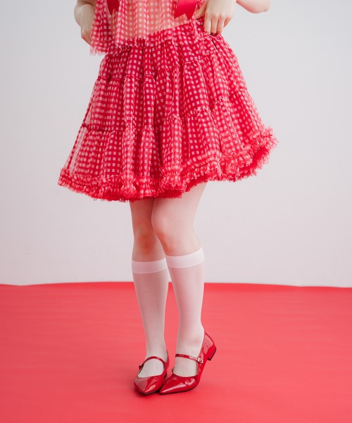 monepine（モネピネ）の「gingham check volume panier/ギンガム