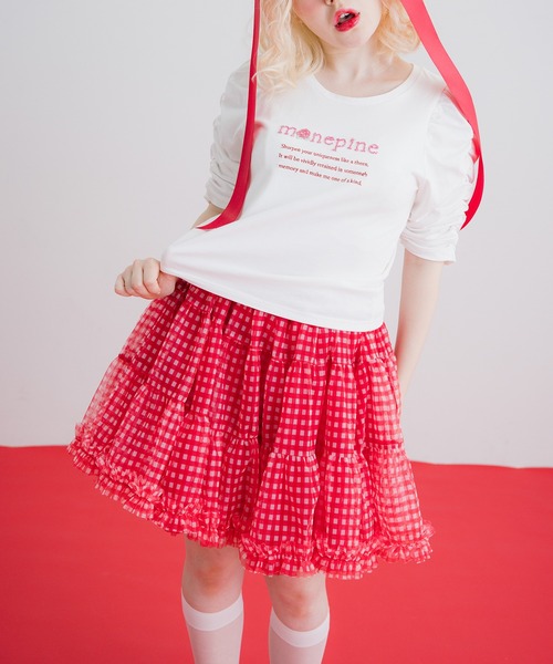 monepine（モネピネ）の「gingham check volume panier/ギンガム