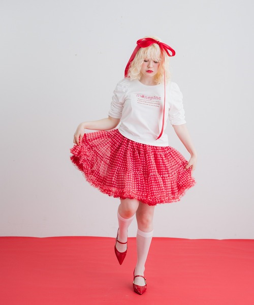 gingham check volume panier/ギンガムチェックボリュームパニエ