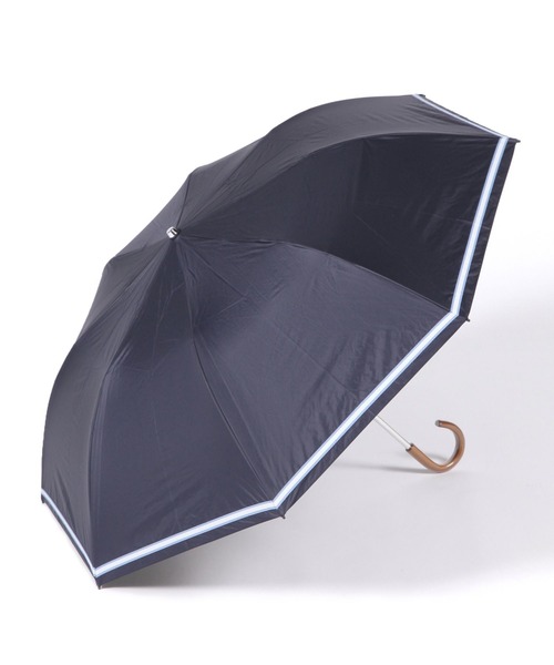 studio CLIP（スタディオクリップ）の「グログランミニ日傘（折りたたみ傘・レディース・オフホワイト/ダークブルー/ライトグレー・FREE）」の3枚目の写真