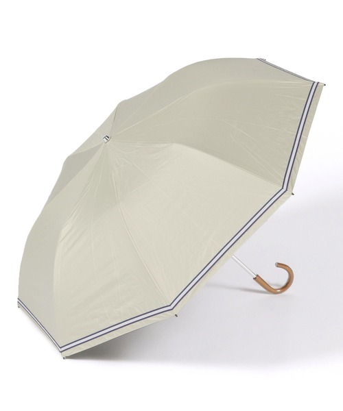 studio CLIP（スタディオクリップ）の「グログランミニ日傘（折りたたみ傘・レディース・オフホワイト/ダークブルー/ライトグレー・FREE）」の2枚目の写真