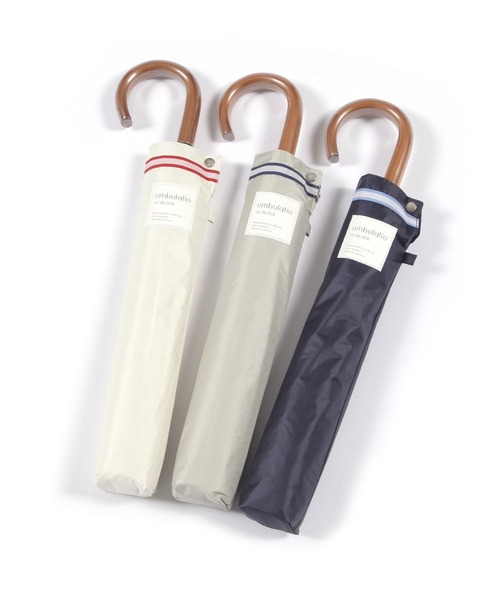 studio CLIP（スタディオクリップ）の「グログランミニ日傘（折りたたみ傘・レディース・オフホワイト/ダークブルー/ライトグレー・FREE）」の4枚目の写真