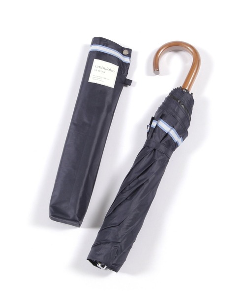 studio CLIP（スタディオクリップ）の「グログランミニ日傘（折りたたみ傘・レディース・オフホワイト/ダークブルー/ライトグレー・FREE）」の5枚目の写真