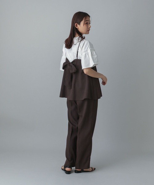 GLOBAL WORK(グローバルワーク)の「MATINEE LINE/冷感フリルスリーブ半袖/496991(Tシャツ/カットソー・レディース・オフホワイト/ブラック/レッド/チャコール・REGULAR/LONG)」の6枚目の写真