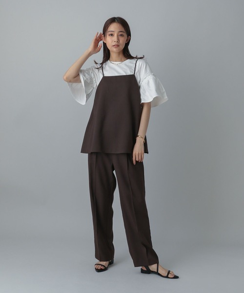 GLOBAL WORK(グローバルワーク)の「MATINEE LINE/冷感フリルスリーブ半袖/496991(Tシャツ/カットソー・レディース・オフホワイト/ブラック/レッド/チャコール・REGULAR/LONG)」の7枚目の写真