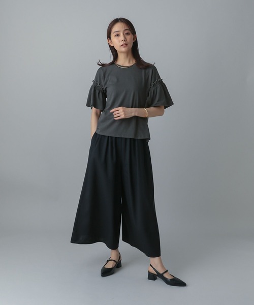 GLOBAL WORK(グローバルワーク)の「MATINEE LINE/冷感フリルスリーブ半袖/496991(Tシャツ/カットソー・レディース・オフホワイト/ブラック/レッド/チャコール・REGULAR/LONG)」の17枚目の写真