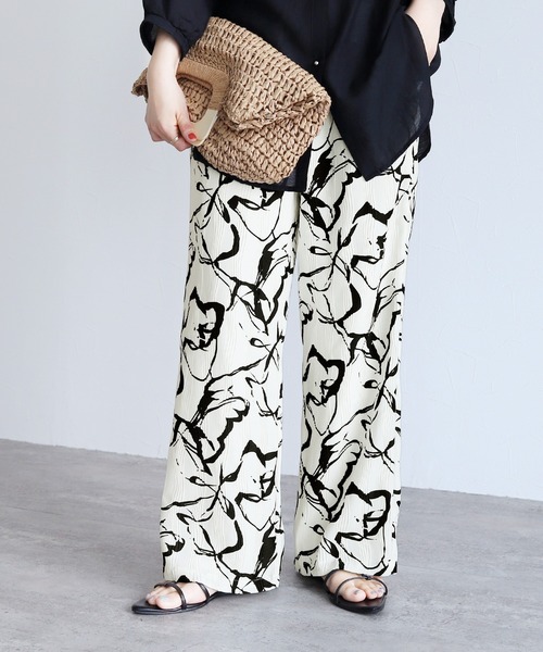 reca（レカ）の「ニュアンス柄イージーパンツ（その他パンツ・レディース・オフホワイト・L/M）」の2枚目の写真