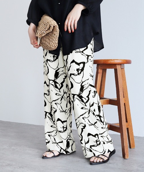 reca（レカ）の「ニュアンス柄イージーパンツ（その他パンツ・レディース・オフホワイト・L/M）」の4枚目の写真