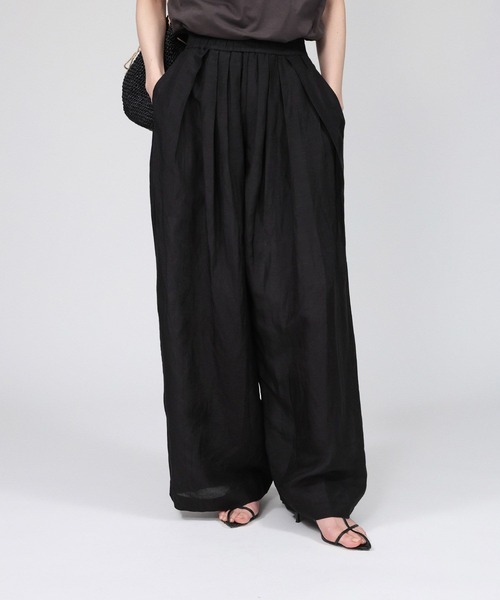 BABYLONE（バビロン）の「インドシアーリネンタックパンツ（その他パンツ・レディース・ライム/ブラック・フリー）」の16枚目の写真
