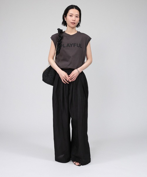 BABYLONE 【AMBELLITE】 グログランベアトップパンツ BABYLONE パンツ ベルベットワイドパンツ レディース : ZOZOTOWN
