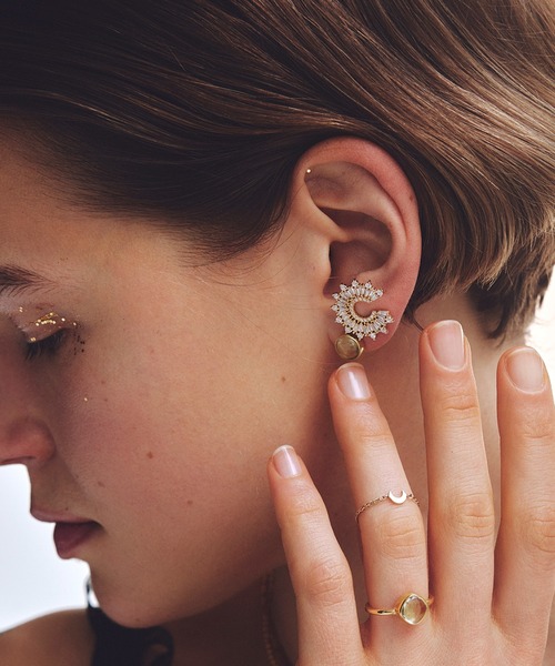 les bonbon(ルボンボン)の「【les bon bon】aura round pierce/オーラ ラウンド ピアス BOB549(ピアス(両耳用)・レディース・グリーン/イエロー/パープル・FREE)」の1枚目の写真