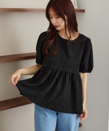 mysty woman | フラワージャガードペプラムブラウス 572852(シャツ/ブラウス)