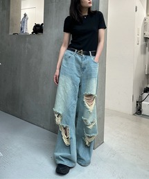 YOOU（ユー）の「Damage denim pants（ダメージデニムパンツ）（デニムパンツ）」
