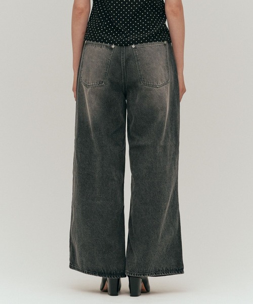 YOOU(ユー)の「ダメージデニムパンツ/クラッシュデザイン × ワイドシルエット(デニムパンツ・レディース・ブラック/ブルー・S/M)」の18枚目の写真