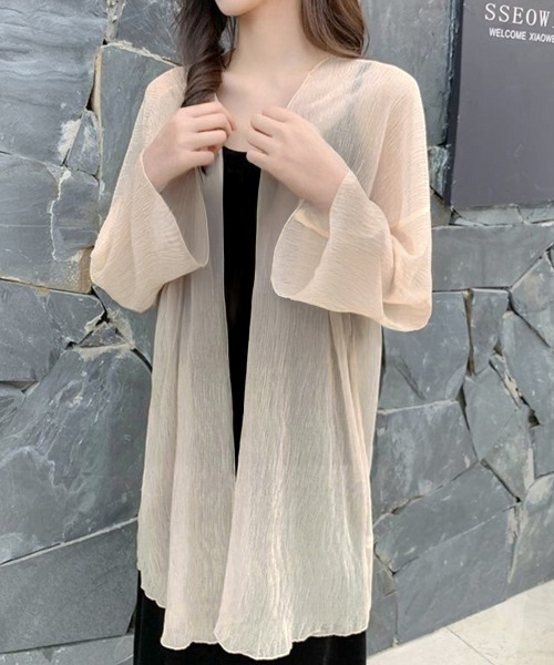 Miniministore(ミニミニストア)の「シアーロングカーディガン フレア袖羽織り(カーディガン/ボレロ・レディース・ホワイト/ベージュ・FREE)」の19枚目の写真
