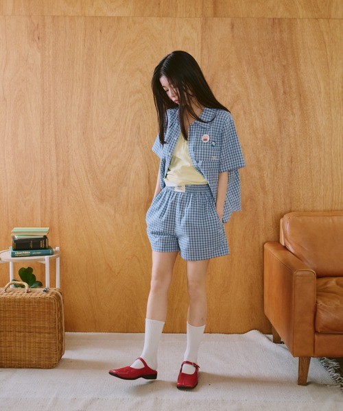 common gull products.（コモンガルプロダクツ）の「鮮やかなまま残る記憶のシャツ（シャツ/ブラウス・レディース・イエロー系/ライトブルー・SMALL/MEDIUM/LARGE）」の4枚目の写真