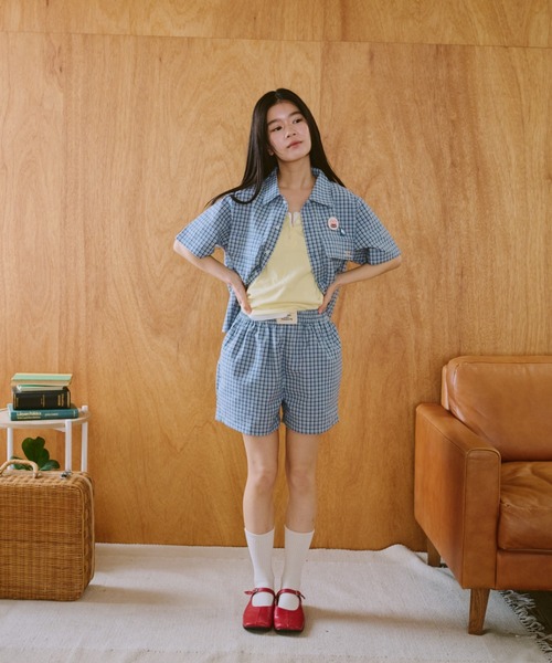 common gull products.（コモンガルプロダクツ）の「鮮やかなまま残る記憶のシャツ（シャツ/ブラウス・レディース・イエロー系/ライトブルー・SMALL/MEDIUM/LARGE）」の5枚目の写真