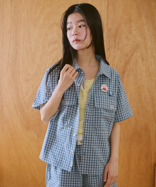 common gull products.（コモンガルプロダクツ）の「鮮やかなまま残る記憶のシャツ（シャツ/ブラウス・レディース・イエロー系/ライトブルー・SMALL/MEDIUM/LARGE）」の10枚目の写真