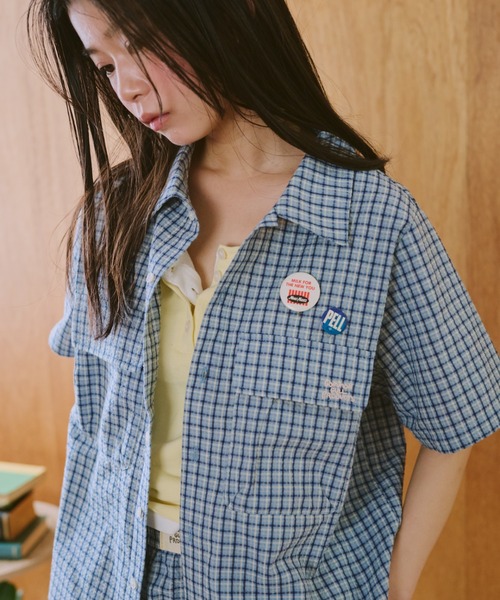 common gull products.（コモンガルプロダクツ）の「鮮やかなまま残る記憶のシャツ（シャツ/ブラウス・レディース・イエロー系/ライトブルー・SMALL/MEDIUM/LARGE）」の11枚目の写真