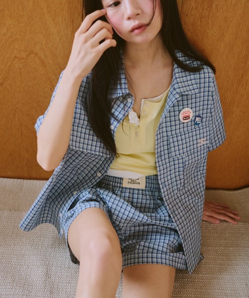 common gull products.（コモンガルプロダクツ）の「鮮やかなまま残る記憶のシャツ（シャツ/ブラウス・レディース・イエロー系/ライトブルー・SMALL/MEDIUM/LARGE）」の14枚目の写真