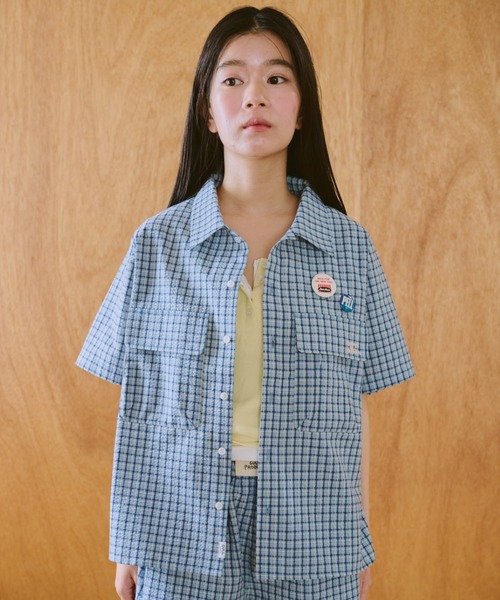 common gull products.（コモンガルプロダクツ）の「鮮やかなまま残る記憶のシャツ（シャツ/ブラウス・レディース・イエロー系/ライトブルー・SMALL/MEDIUM/LARGE）」の15枚目の写真