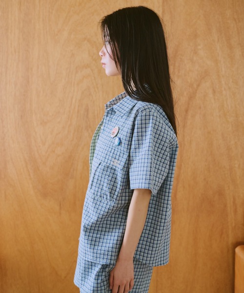 common gull products.（コモンガルプロダクツ）の「鮮やかなまま残る記憶のシャツ（シャツ/ブラウス・レディース・イエロー系/ライトブルー・SMALL/MEDIUM/LARGE）」の17枚目の写真