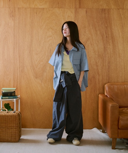 common gull products.（コモンガルプロダクツ）の「鮮やかなまま残る記憶のシャツ（シャツ/ブラウス・レディース・イエロー系/ライトブルー・SMALL/MEDIUM/LARGE）」の20枚目の写真