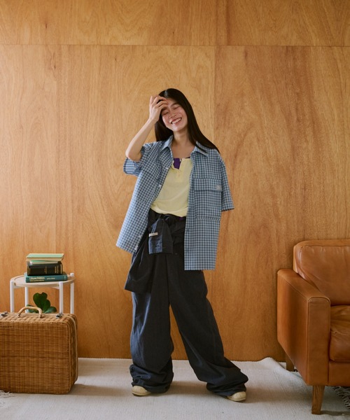 common gull products.（コモンガルプロダクツ）の「鮮やかなまま残る記憶のシャツ（シャツ/ブラウス・レディース・イエロー系/ライトブルー・SMALL/MEDIUM/LARGE）」の22枚目の写真