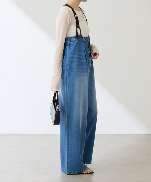 COLLAGE GALLARDAGALANTE(コラージュガリャルダガランテ)の「Q.anos/サスペンダーパンツ(サロペット/オーバーオール・レディース・カーキ/ブルー・FREE)」の18枚目の写真