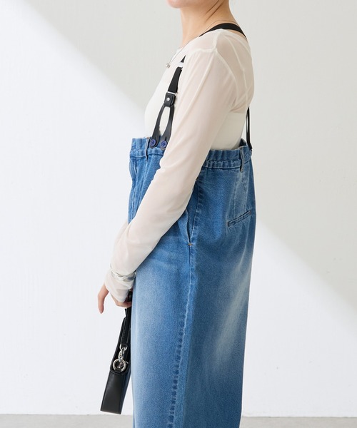 COLLAGE GALLARDAGALANTE(コラージュガリャルダガランテ)の「Q.anos/サスペンダーパンツ(サロペット/オーバーオール・レディース・カーキ/ブルー・FREE)」の13枚目の写真
