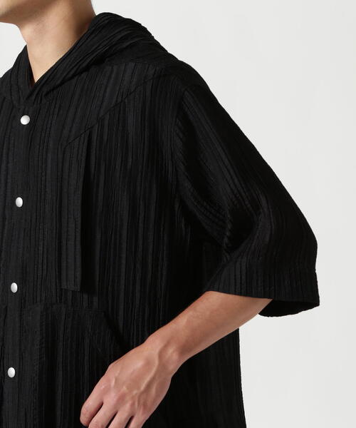 ROYAL FLASH（ロイヤルフラッシュ）の「A.F ARTEFACT/エーエフ・アーティファクト/SHEER YO-RYU HOODIE SHIRT（シャツ/ブラウス・メンズ・ブラック・2/3）」の5枚目の写真