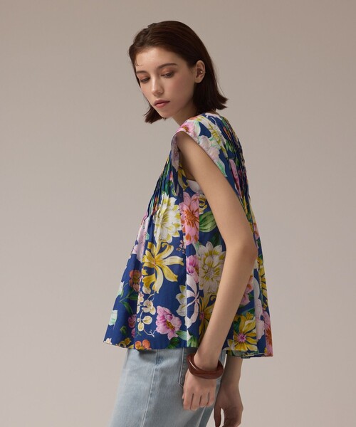 フラワープリントタックブラウス（シャツ/ブラウス）｜GRACE