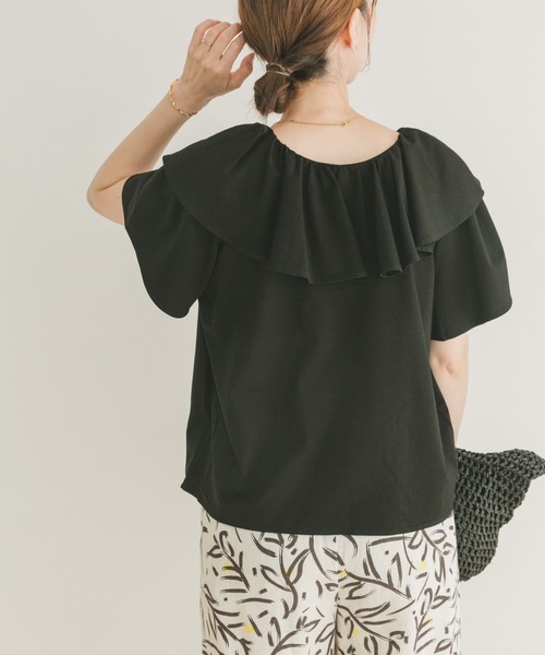 ITEMS URBANRESEARCH(アイテムズ アーバンリサーチ)の「フリルTシャツ(Tシャツ/カットソー・レディース・ホワイト/ブラック・FREE)」の10枚目の写真