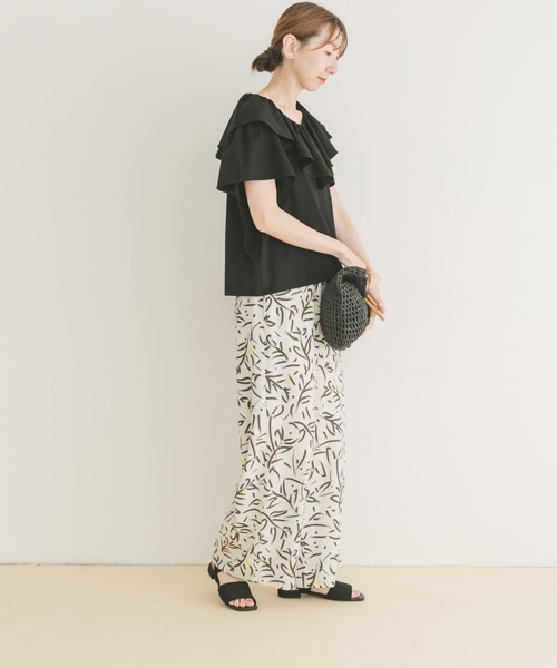 ITEMS URBANRESEARCH(アイテムズ アーバンリサーチ)の「フリルTシャツ(Tシャツ/カットソー・レディース・ホワイト/ブラック・FREE)」の12枚目の写真