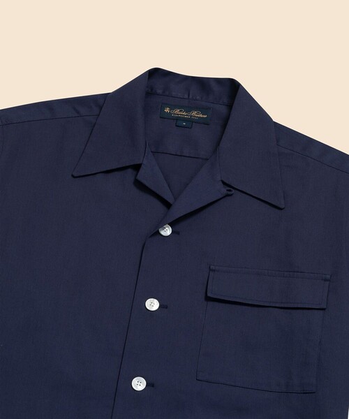 BROOKS BROTHERS（ブルックスブラザーズ）の「コットンピケ　オープンカラーシャツ（シャツ/ブラウス・メンズ・ネイビー・X-LARGE/MEDIUM/LARGE/SMALL）」の2枚目の写真