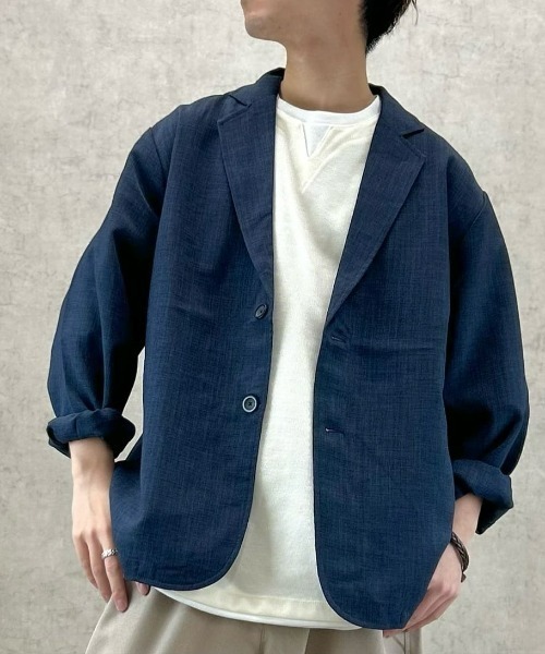 BACK NUMBER（バックナンバー）の「BACK NUMBER(バックナンバー)【メンズ】キーネック切替半袖Tシャツ（Tシャツ/カットソー・メンズ・グリーン/ライトグレー/オフホワイト・L/XL/M）」の13枚目の写真