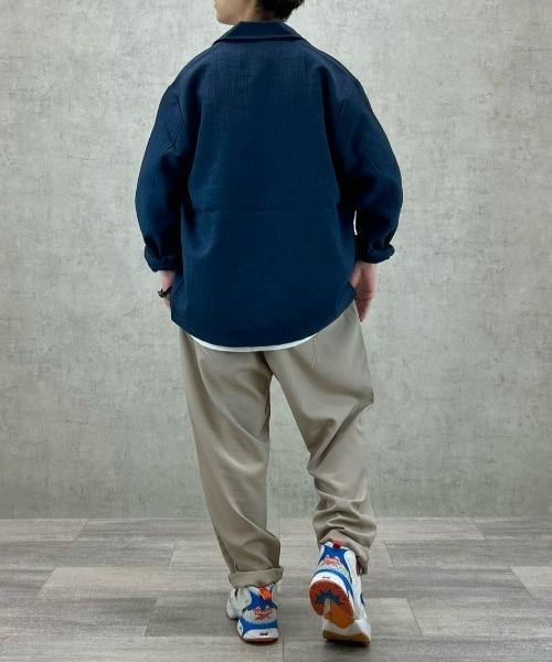 BACK NUMBER（バックナンバー）の「BACK NUMBER(バックナンバー)【メンズ】キーネック切替半袖Tシャツ（Tシャツ/カットソー・メンズ・グリーン/ライトグレー/オフホワイト・L/XL/M）」の16枚目の写真