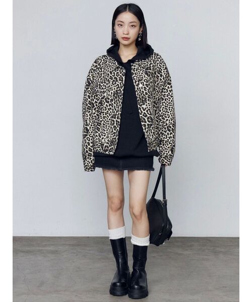 EMODA（エモダ）の「オーバーポケットレオパードブルゾン（ブルゾン・レディース・アイボリー/ベージュ・FREE）」の5枚目の写真
