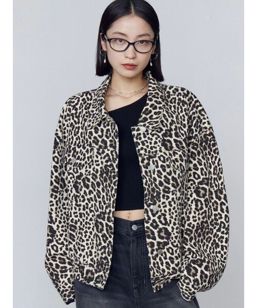 EMODA（エモダ）の「オーバーポケットレオパードブルゾン（ブルゾン・レディース・アイボリー/ベージュ・FREE）」の8枚目の写真