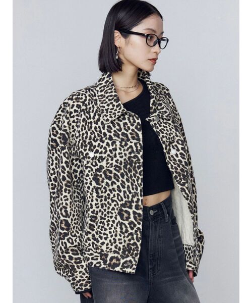 EMODA（エモダ）の「オーバーポケットレオパードブルゾン（ブルゾン・レディース・アイボリー/ベージュ・FREE）」の9枚目の写真
