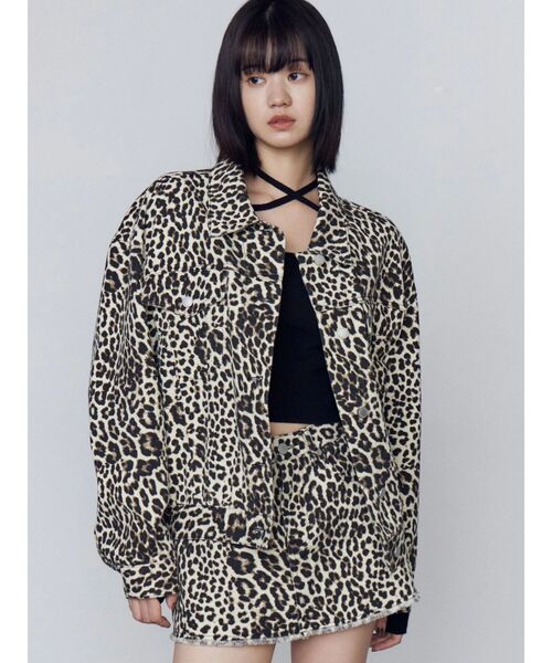 EMODA（エモダ）の「オーバーポケットレオパードブルゾン（ブルゾン・レディース・アイボリー/ベージュ・FREE）」の12枚目の写真