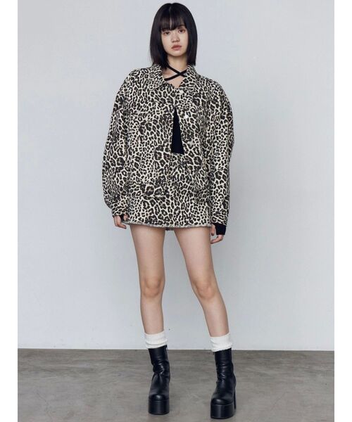 EMODA（エモダ）の「オーバーポケットレオパードブルゾン（ブルゾン・レディース・アイボリー/ベージュ・FREE）」の14枚目の写真