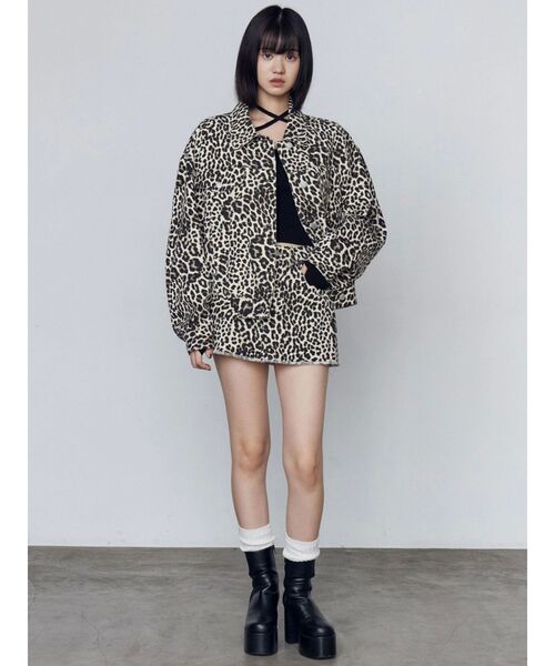 EMODA（エモダ）の「オーバーポケットレオパードブルゾン（ブルゾン・レディース・アイボリー/ベージュ・FREE）」の15枚目の写真