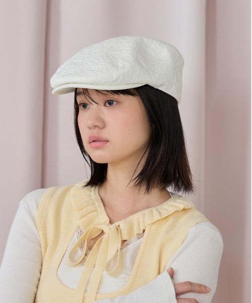 kaorinomori（カオリノモリ）の「kaorinomori シークハンチング リヴィ / カオリノモリ（ハンチング/ベレー帽・レディース・ブラック/ホワイト/ピンク・M/57.5cm）」の4枚目の写真