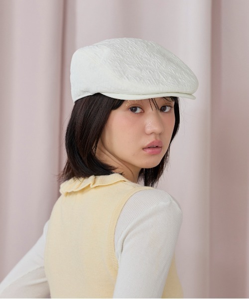 kaorinomori（カオリノモリ）の「kaorinomori シークハンチング リヴィ / カオリノモリ（ハンチング/ベレー帽・レディース・ブラック/ホワイト/ピンク・M/57.5cm）」の5枚目の写真