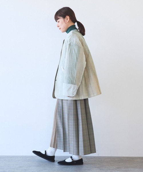 yuni(ユニ )の「△コットンナイロン evodown 流し染 ジャケット(ダウンジャケット/コート・レディース・グレー・FREE)」の9枚目の写真